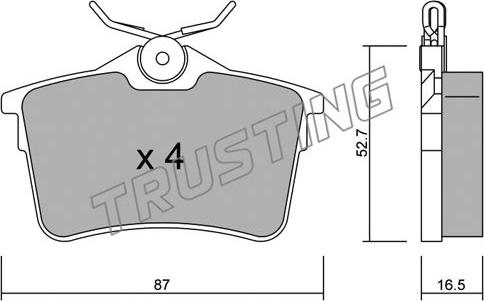 Trusting 832.0 - Bremžu uzliku kompl., Disku bremzes www.autospares.lv