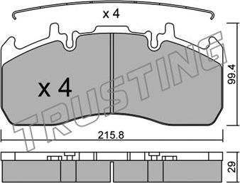 Trusting 824.0 - Bremžu uzliku kompl., Disku bremzes www.autospares.lv