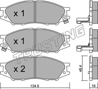 Trusting 826.0 - Тормозные колодки, дисковые, комплект www.autospares.lv