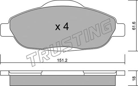 Trusting 820.0 - Bremžu uzliku kompl., Disku bremzes autospares.lv