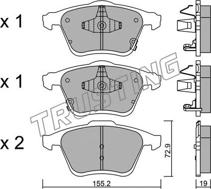 Trusting 821.0 - Bremžu uzliku kompl., Disku bremzes www.autospares.lv