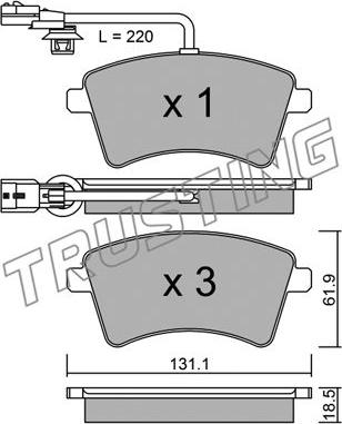 Trusting 828.1 - Bremžu uzliku kompl., Disku bremzes www.autospares.lv