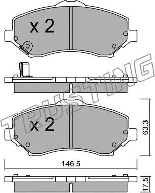 Trusting 879.0 - Bremžu uzliku kompl., Disku bremzes www.autospares.lv