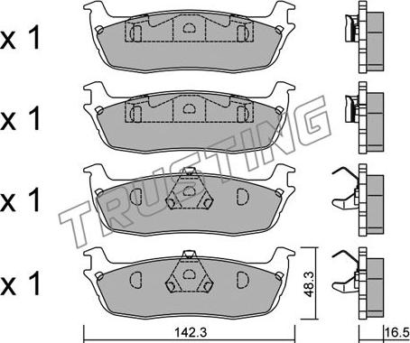 Trusting 875.0 - Bremžu uzliku kompl., Disku bremzes www.autospares.lv