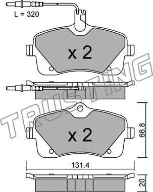 Trusting 870.0 - Bremžu uzliku kompl., Disku bremzes autospares.lv