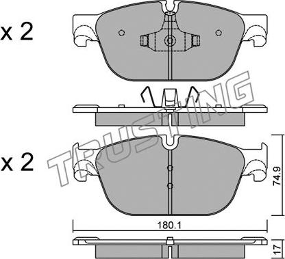 Trusting 871.0 - Bremžu uzliku kompl., Disku bremzes www.autospares.lv