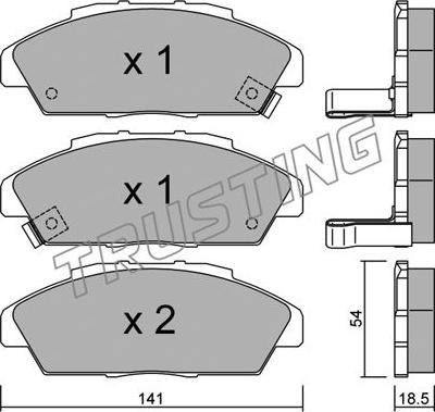 Trusting 394.0 - Brake Pad Set, disc brake www.autospares.lv