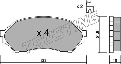 Trusting 396.0 - Bremžu uzliku kompl., Disku bremzes autospares.lv