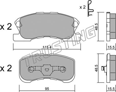 Trusting 390.0 - Bremžu uzliku kompl., Disku bremzes www.autospares.lv