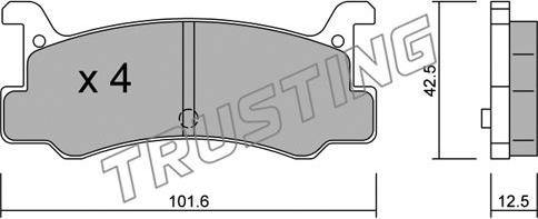 Trusting 398.0 - Bremžu uzliku kompl., Disku bremzes autospares.lv