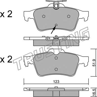 Trusting 346.2 - Bremžu uzliku kompl., Disku bremzes www.autospares.lv