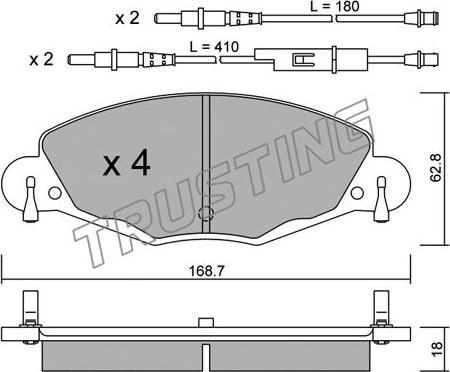 Trusting 341.0 - Bremžu uzliku kompl., Disku bremzes autospares.lv