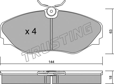 Trusting 347.0 - Bremžu uzliku kompl., Disku bremzes autospares.lv