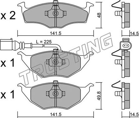 Trusting 354.1 - Bremžu uzliku kompl., Disku bremzes www.autospares.lv