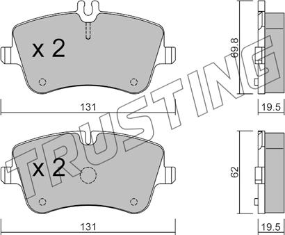 Trusting 351.0 - Bremžu uzliku kompl., Disku bremzes www.autospares.lv