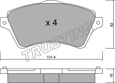 Trusting 358.0 - Bremžu uzliku kompl., Disku bremzes www.autospares.lv