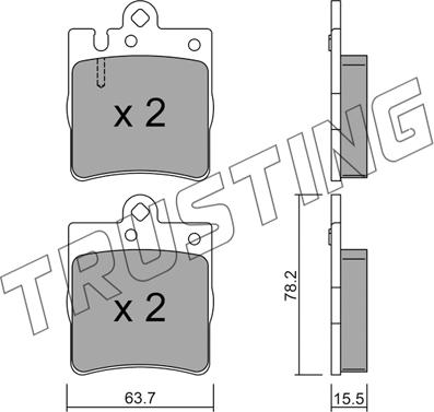 Trusting 353.0 - Bremžu uzliku kompl., Disku bremzes www.autospares.lv