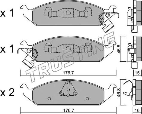 Trusting 364.0 - Bremžu uzliku kompl., Disku bremzes www.autospares.lv