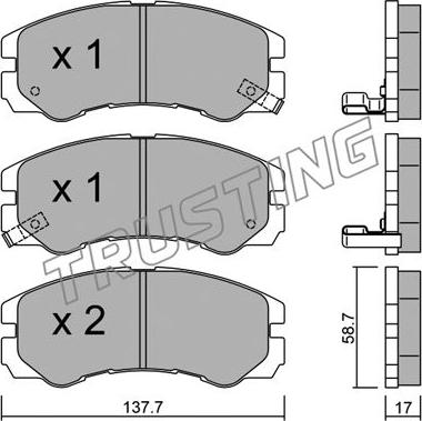 Trusting 366.0 - Bremžu uzliku kompl., Disku bremzes www.autospares.lv