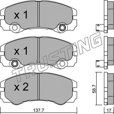 Trusting 366.1 - Bremžu uzliku kompl., Disku bremzes www.autospares.lv