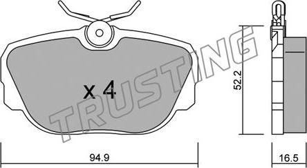 Trusting 360.0 - Bremžu uzliku kompl., Disku bremzes autospares.lv