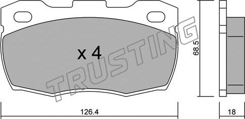 Trusting 361.0 - Bremžu uzliku kompl., Disku bremzes www.autospares.lv