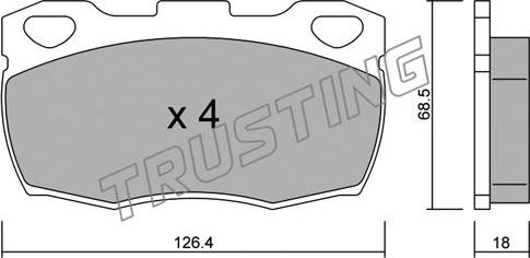 Trusting 361.1 - Bremžu uzliku kompl., Disku bremzes www.autospares.lv