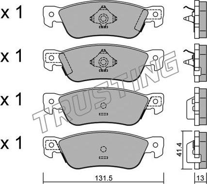 Trusting 368.0 - Bremžu uzliku kompl., Disku bremzes autospares.lv