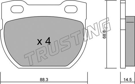 Trusting 363.0 - Bremžu uzliku kompl., Disku bremzes www.autospares.lv