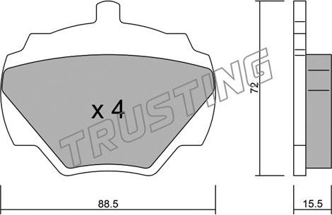 Trusting 362.0 - Тормозные колодки, дисковые, комплект www.autospares.lv