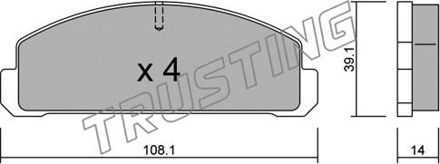 Trusting 309.0 - Bremžu uzliku kompl., Disku bremzes www.autospares.lv