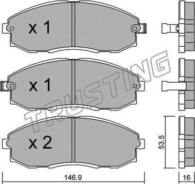 Trusting 306.0 - Bremžu uzliku kompl., Disku bremzes www.autospares.lv