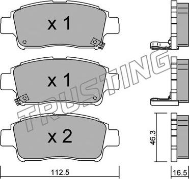 Trusting 301.0 - Bremžu uzliku kompl., Disku bremzes autospares.lv