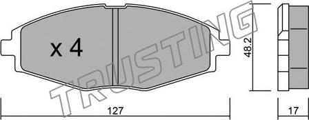 Trusting 302.0 - Bremžu uzliku kompl., Disku bremzes www.autospares.lv