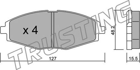 Trusting 302.1 - Bremžu uzliku kompl., Disku bremzes www.autospares.lv