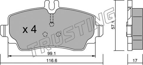 Trusting 319.0 - Bremžu uzliku kompl., Disku bremzes autospares.lv