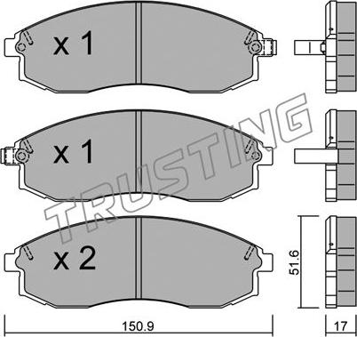 Trusting 315.0 - Bremžu uzliku kompl., Disku bremzes autospares.lv