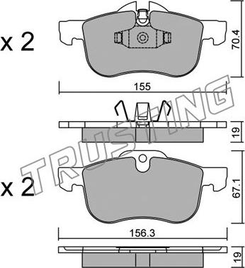 Trusting 316.0 - Bremžu uzliku kompl., Disku bremzes www.autospares.lv