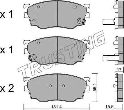 Trusting 310.0 - Bremžu uzliku kompl., Disku bremzes autospares.lv