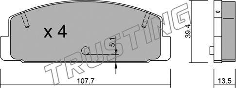 Trusting 311.0 - Bremžu uzliku kompl., Disku bremzes www.autospares.lv