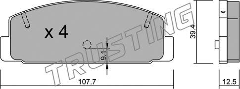 Trusting 311.2 - Bremžu uzliku kompl., Disku bremzes www.autospares.lv