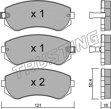 Trusting 313.0 - Bremžu uzliku kompl., Disku bremzes www.autospares.lv