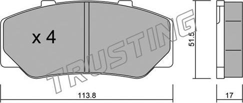 Trusting 317.0 - Тормозные колодки, дисковые, комплект www.autospares.lv