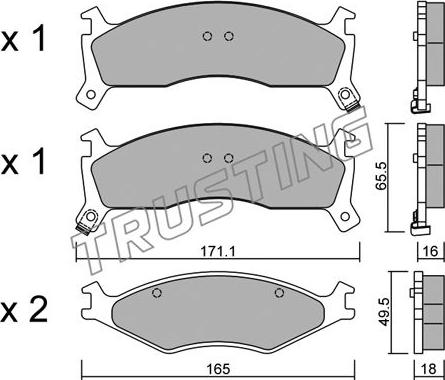 Trusting 384.0 - Bremžu uzliku kompl., Disku bremzes autospares.lv