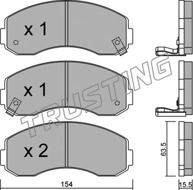 Trusting 386.0 - Bremžu uzliku kompl., Disku bremzes www.autospares.lv