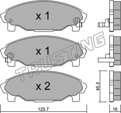 Trusting 388.0 - Bremžu uzliku kompl., Disku bremzes www.autospares.lv