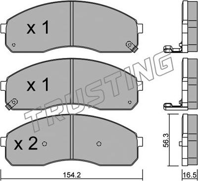 Trusting 383.0 - Bremžu uzliku kompl., Disku bremzes www.autospares.lv