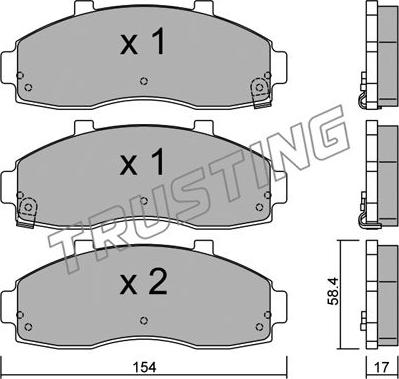 Trusting 382.0 - Bremžu uzliku kompl., Disku bremzes www.autospares.lv