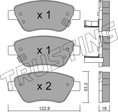 Trusting 330.4 - Тормозные колодки, дисковые, комплект www.autospares.lv