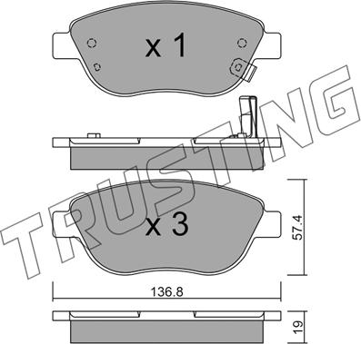 Trusting 331.2 - Bremžu uzliku kompl., Disku bremzes autospares.lv